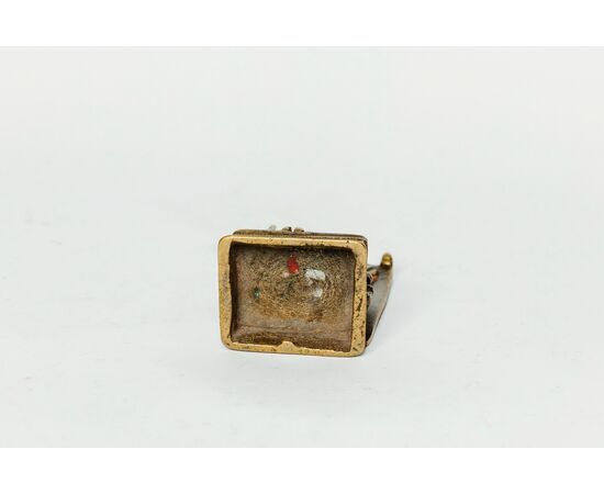 Small gilded metal sculpture depicting Hindu deity, Mahisa Suramardini/Durga - India 19th century