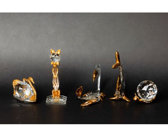 Group of 18 various Swarovski items - 1980s - Crystal and metal