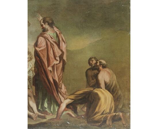 San Pietro guarisce lo storpio - Scuola italiana XVIII secolo - olio su tela
