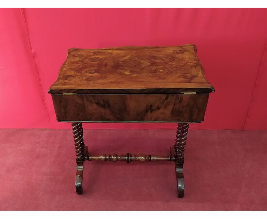 Walnut briar sewing table