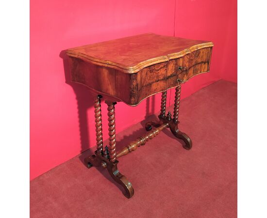 Walnut briar sewing table