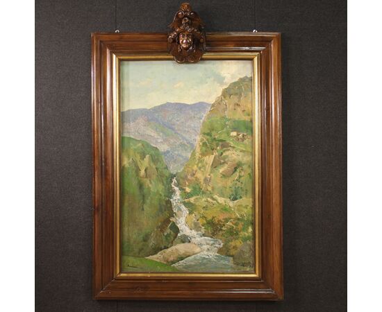 Italian signed landscape painting from 20th century