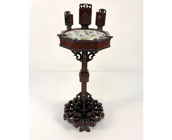 Mahogany smoking gueridon, China, second half of the 19th century