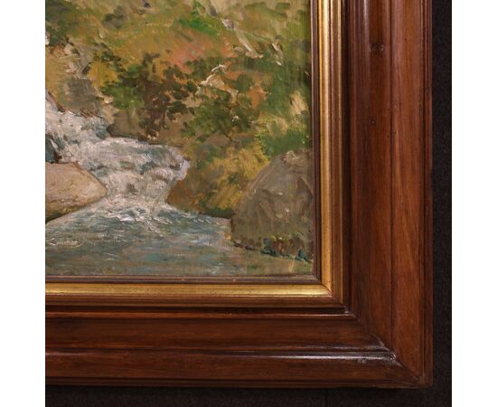 Italian signed landscape painting from 20th century