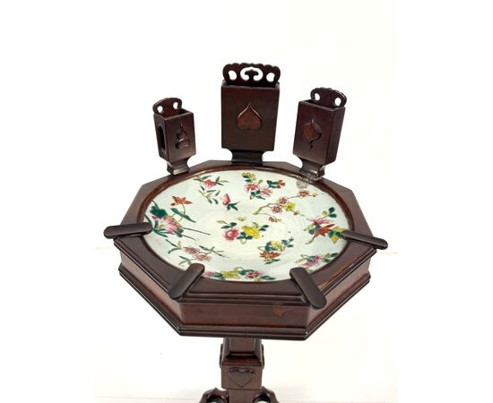 Mahogany smoking gueridon, China, second half of the 19th century