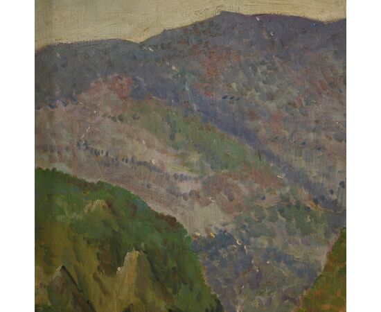 Italian signed landscape painting from 20th century