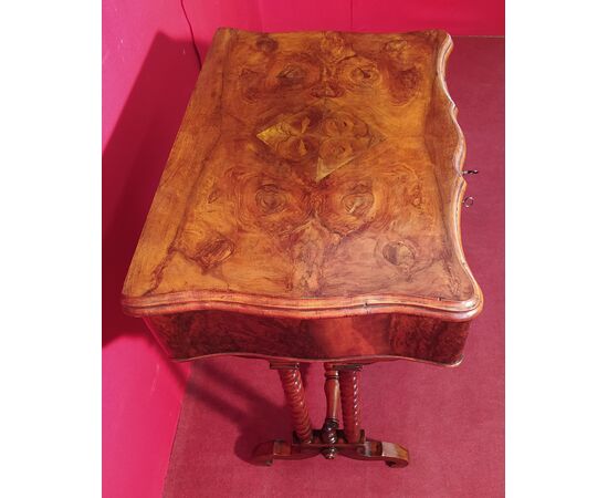 Walnut briar sewing table