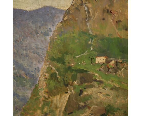 Italian signed landscape painting from 20th century