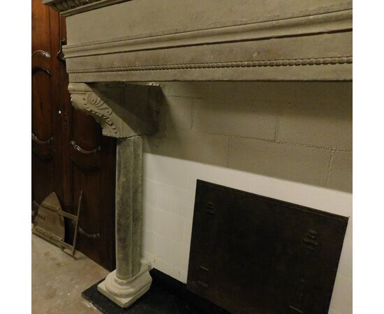 CHP266 - Majestic antique fireplace in sandstone, 16th century, dimensions cm L 196 x H 194 x D 63