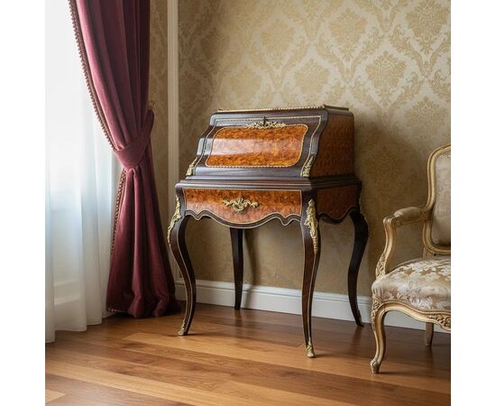 
Bonheur du Jour Napoleone III in palissandro e bois de rose