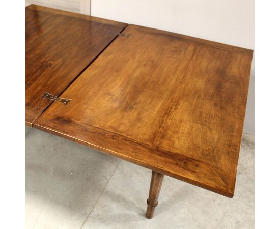 Antico tavolo a libro Carlo X in noce - Italia epoca '800