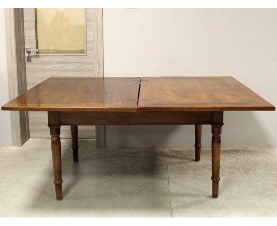 Antico tavolo a libro Carlo X in noce - Italia epoca '800