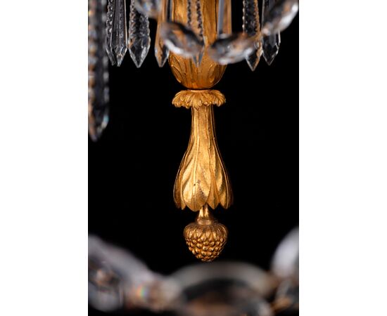 Coppia di importanti Appliques in bronzo dorato e cristallo, Francia, 1805 circa