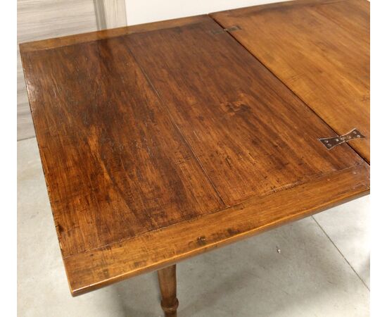 Antico tavolo a libro Carlo X in noce - Italia epoca '800