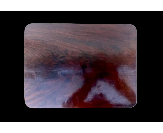 Walnut table with central leg and three-foot base. Empire period.