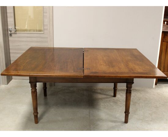 Antico tavolo a libro Carlo X in noce - Italia epoca '800