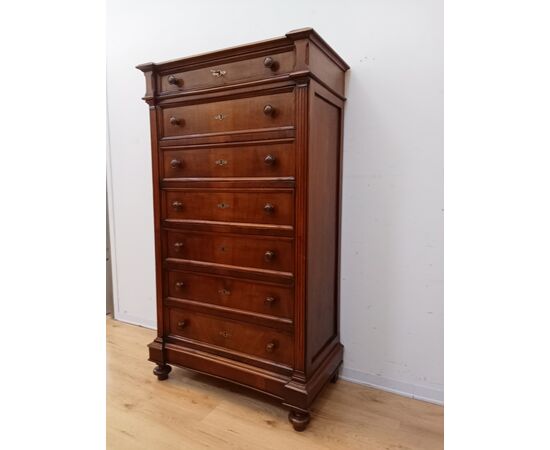 Settimino settimanale umbertino noce - fine '800 - cassettiera - cassettone