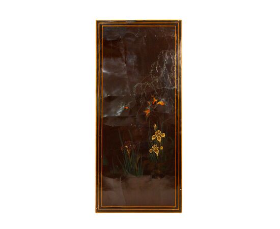 Coffee table in gilded bronze and lacquered wood, 20th century