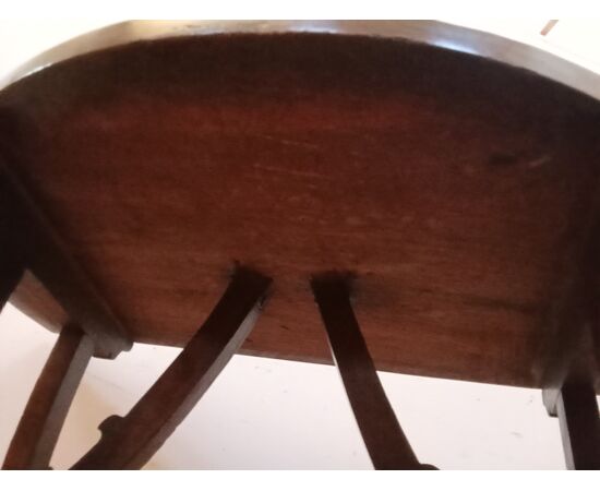 Console a mezzaluna fratinata in noce-metà 800-consolle-tavolino-tavolo da muro