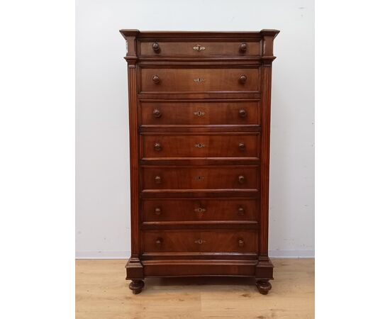 Settimino settimanale umbertino noce - fine '800 - cassettiera - cassettone