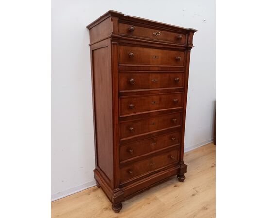 Settimino settimanale umbertino noce - fine '800 - cassettiera - cassettone