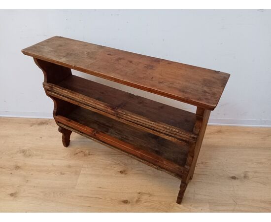 Piccola piattaia da appoggio/muro in abete - fine '800