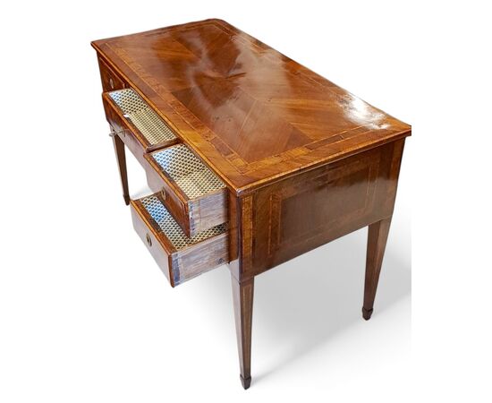 SCRIVANIA LASTRONATA IN NOCE - LOMBARDIA - LUIGI XVI