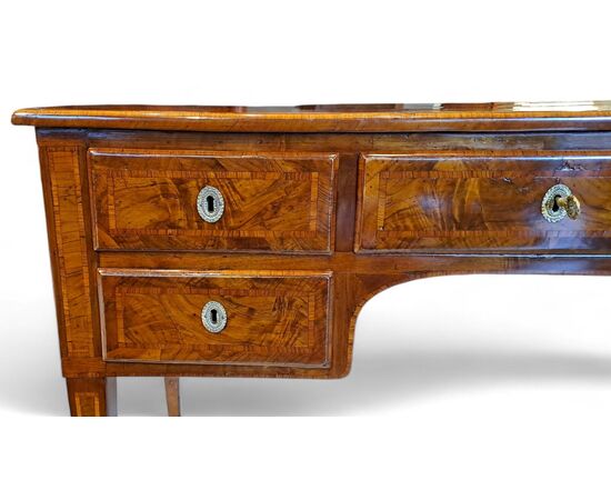 SCRIVANIA LASTRONATA IN NOCE - LOMBARDIA - LUIGI XVI