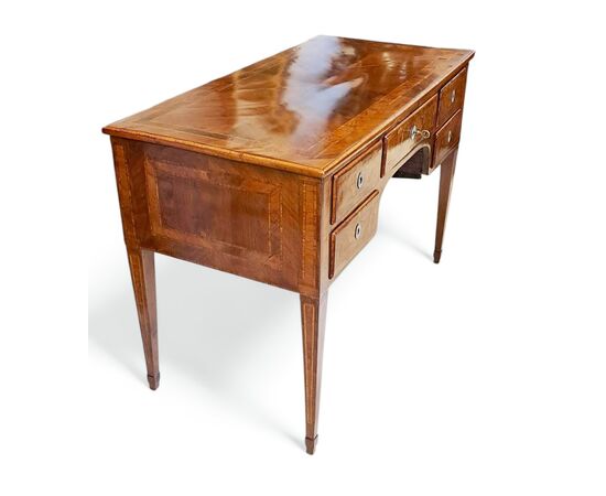 SCRIVANIA LASTRONATA IN NOCE - LOMBARDIA - LUIGI XVI