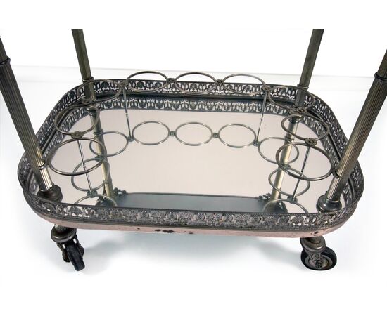 Silver-plated metal trolley, 20th century