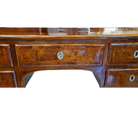 SCRIVANIA LASTRONATA IN NOCE - LOMBARDIA - LUIGI XVI