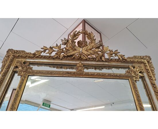 Specchio - Specchiera del 700 con cornice foglia oro H 180 - L 110