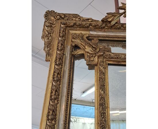 Specchio - Specchiera del 700 con cornice foglia oro H 180 - L 110