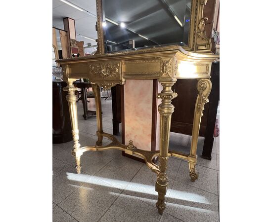 Consolle con specchiera dorata Stile Luigi XVI