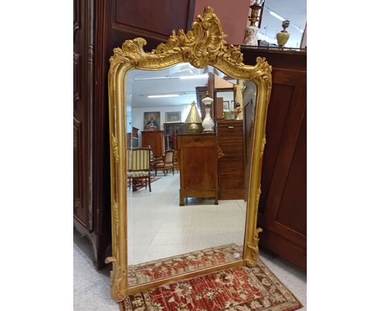 Specchio Specchiera in legno dorato 