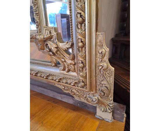 Specchio - Specchiera del 700 con cornice foglia oro H 180 - L 110