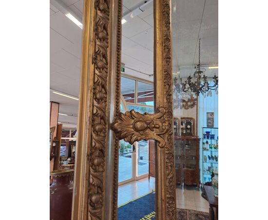 Specchio - Specchiera del 700 con cornice foglia oro H 180 - L 110