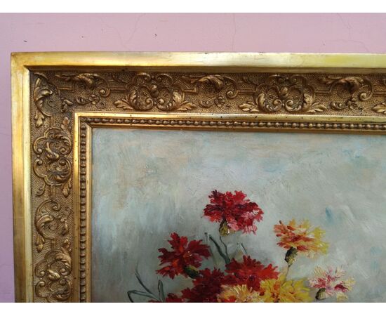 Signed flower painting