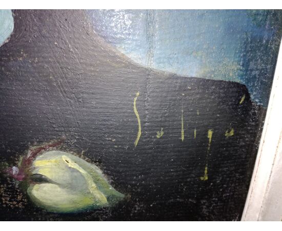 Signed painting with flowers