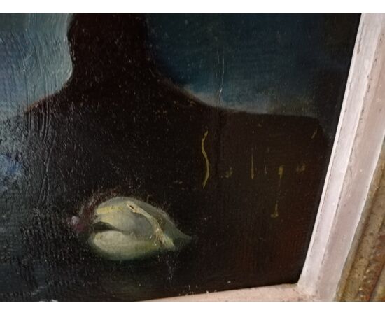 Signed painting with flowers