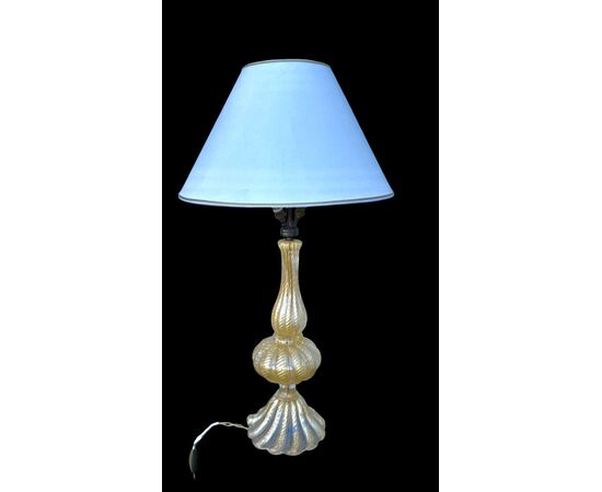 Lampada  in vetro ‘cordonato oro’. Barovier & Toso. Murano.