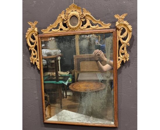 (2) 18th Century Louis XVI Mirror Frame with Gilded Crest, Venice