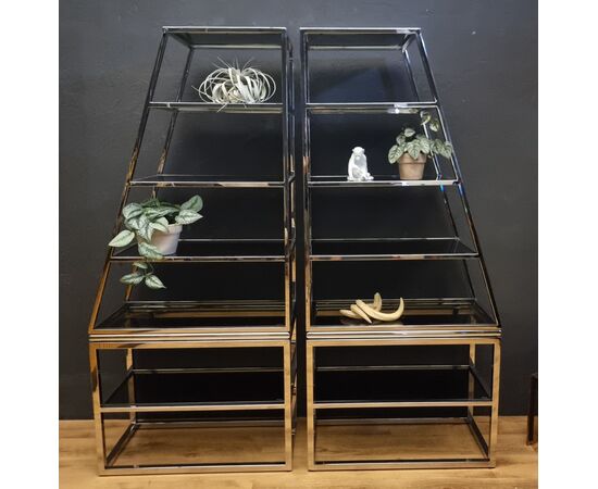 Elegant Vintage Chrome Steel Etagere: Style and Functionality