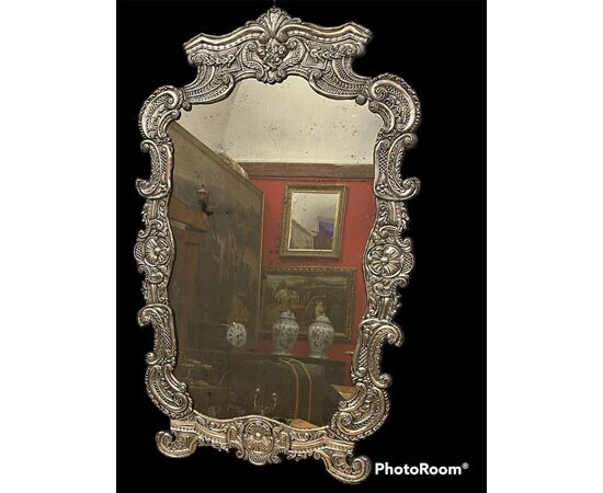 Specchiera in metallo argentato