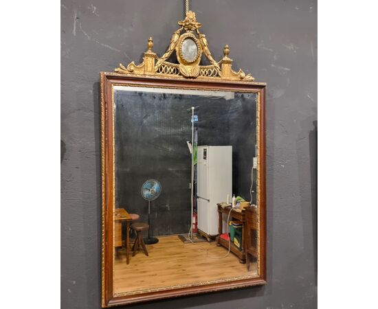 (3) 18th Century Louis XVI Mirror Frame with Gilded Crest, Venice