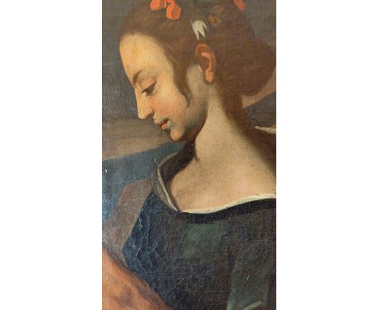 Fine 17th-century oil on canvas. Country scene with musicians – school of Francesco Guarini (1611-1654)