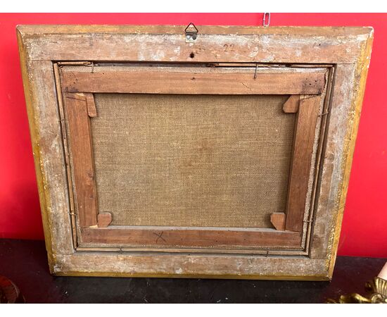 Oil painting on canvas depicting a battle