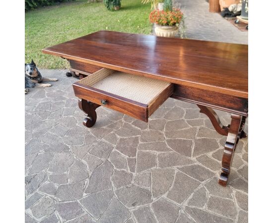 Large Tuscan Refectory Table from the 1800s in Walnut