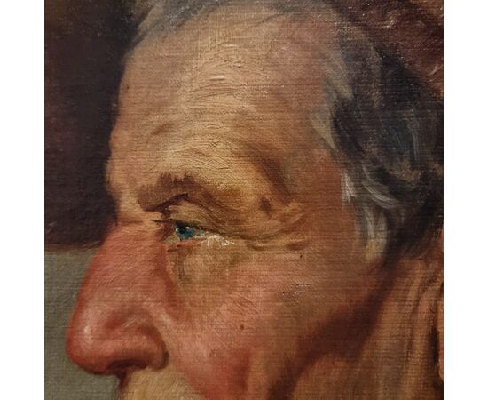 Neapolitan fisherman oil painting from the 1800s signed Duranti, high quality