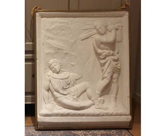 ALTORILIEVO ART DECO' IN GESSO CAINO ED ABELE
